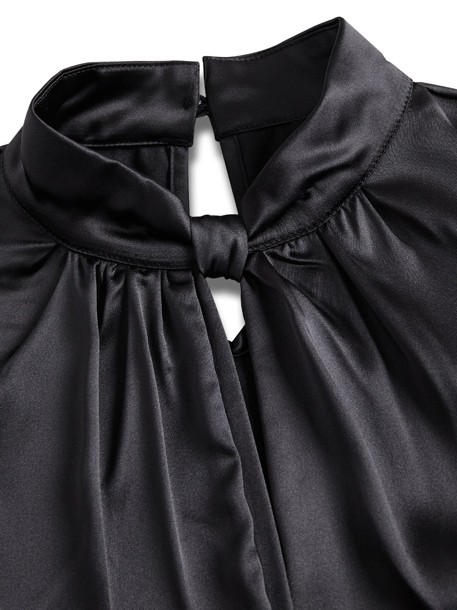 Amelia | Blusa Mujer Satén Cuello Alto
