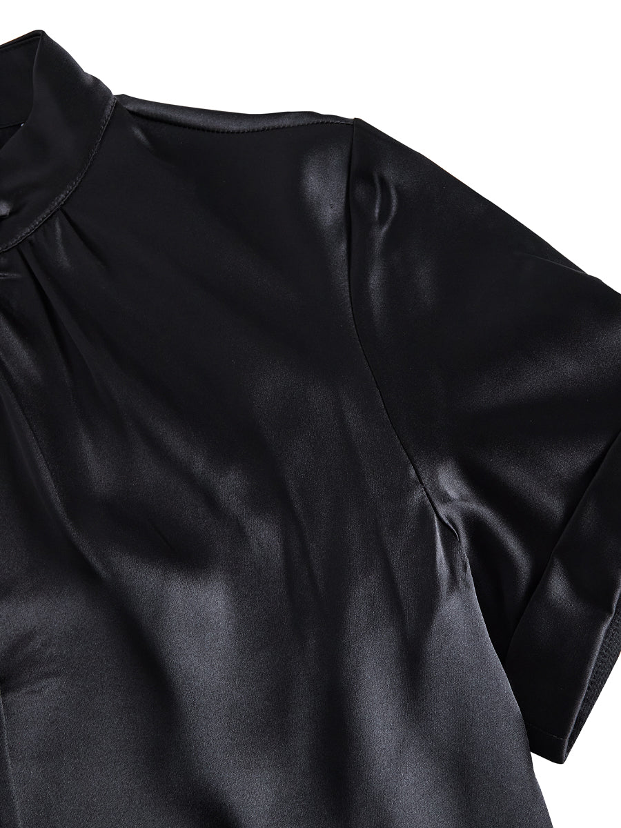 Amelia | Blusa Mujer Satén Cuello Alto