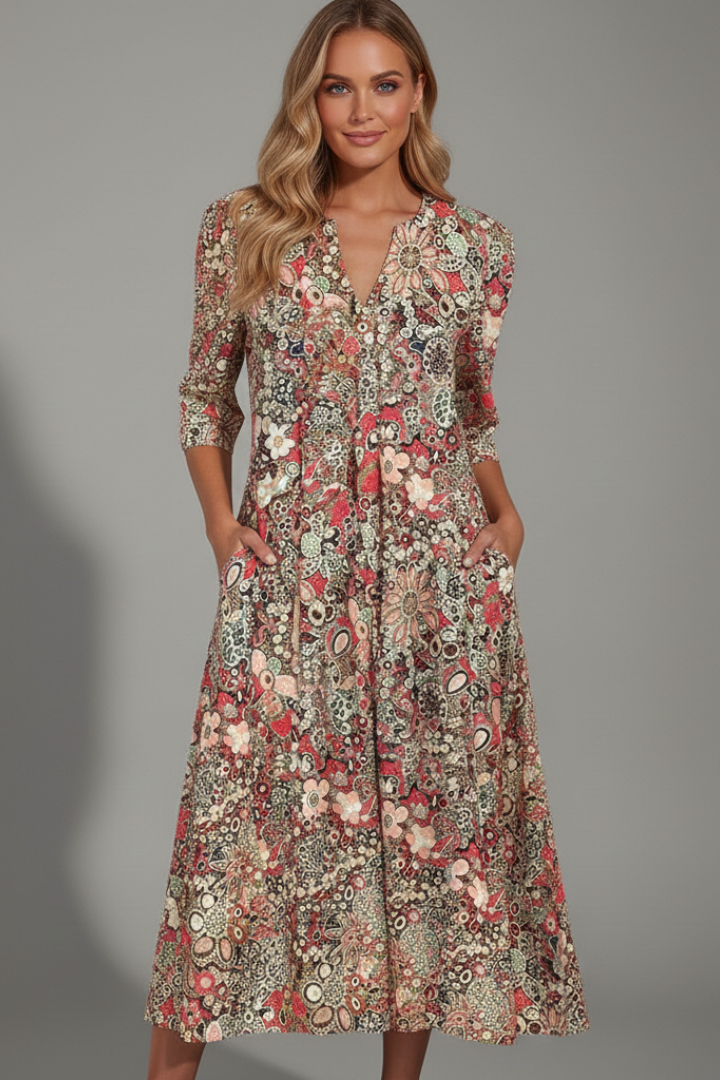 Andrea | Vestido Midi Mujer con Bolsillos