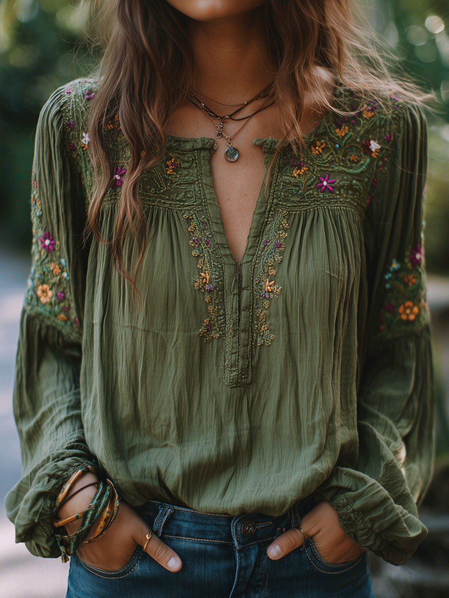 Beatriz | Blusa Mujer Bordada Estilo Boho