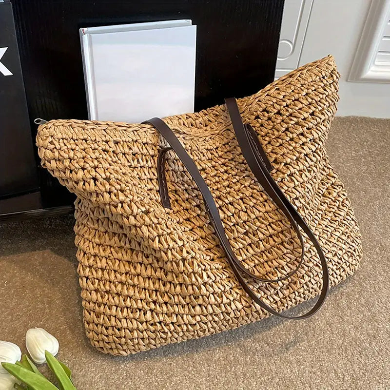 Camila | Bolso Tote Rafia Trenzada Moda Mujer