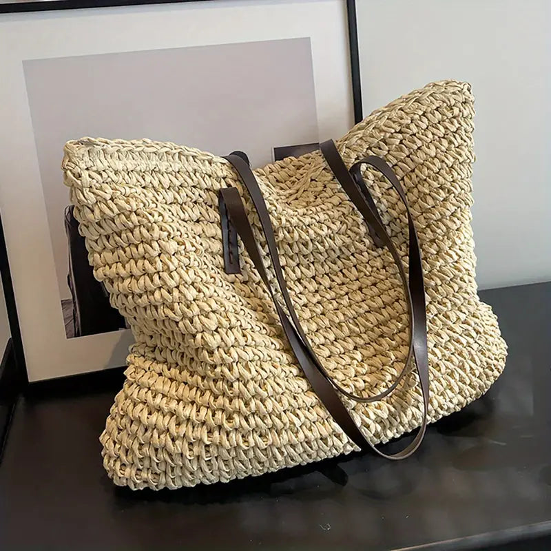 Camila | Bolso Tote Rafia Trenzada Moda Mujer