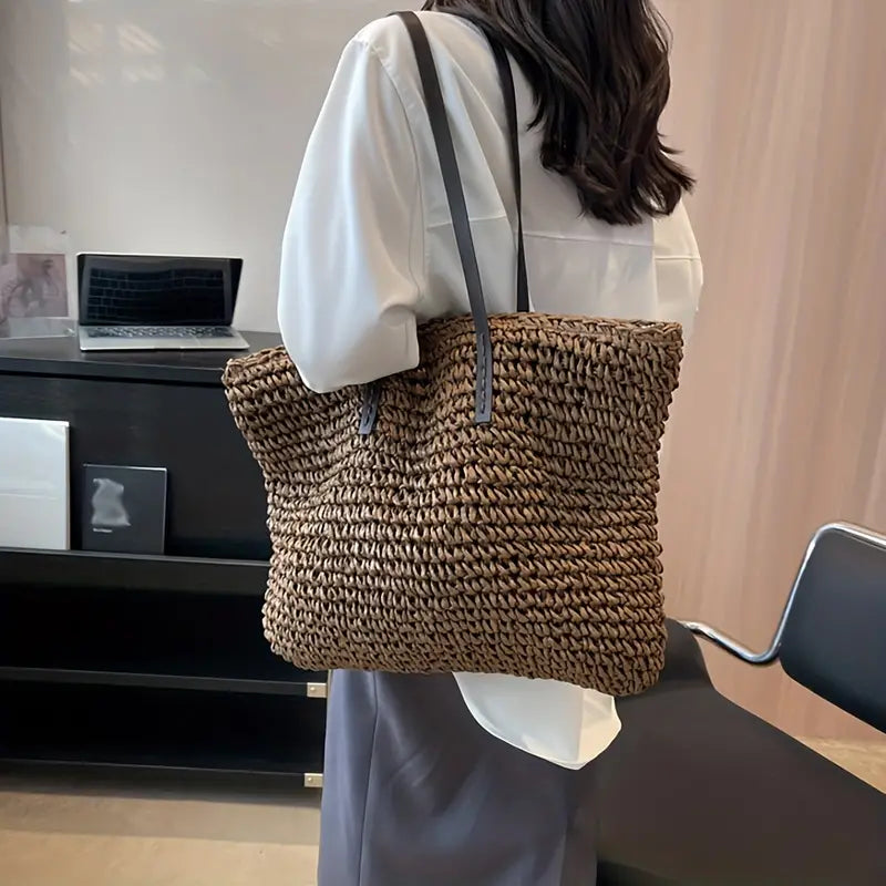 Camila | Bolso Tote Rafia Trenzada Moda Mujer