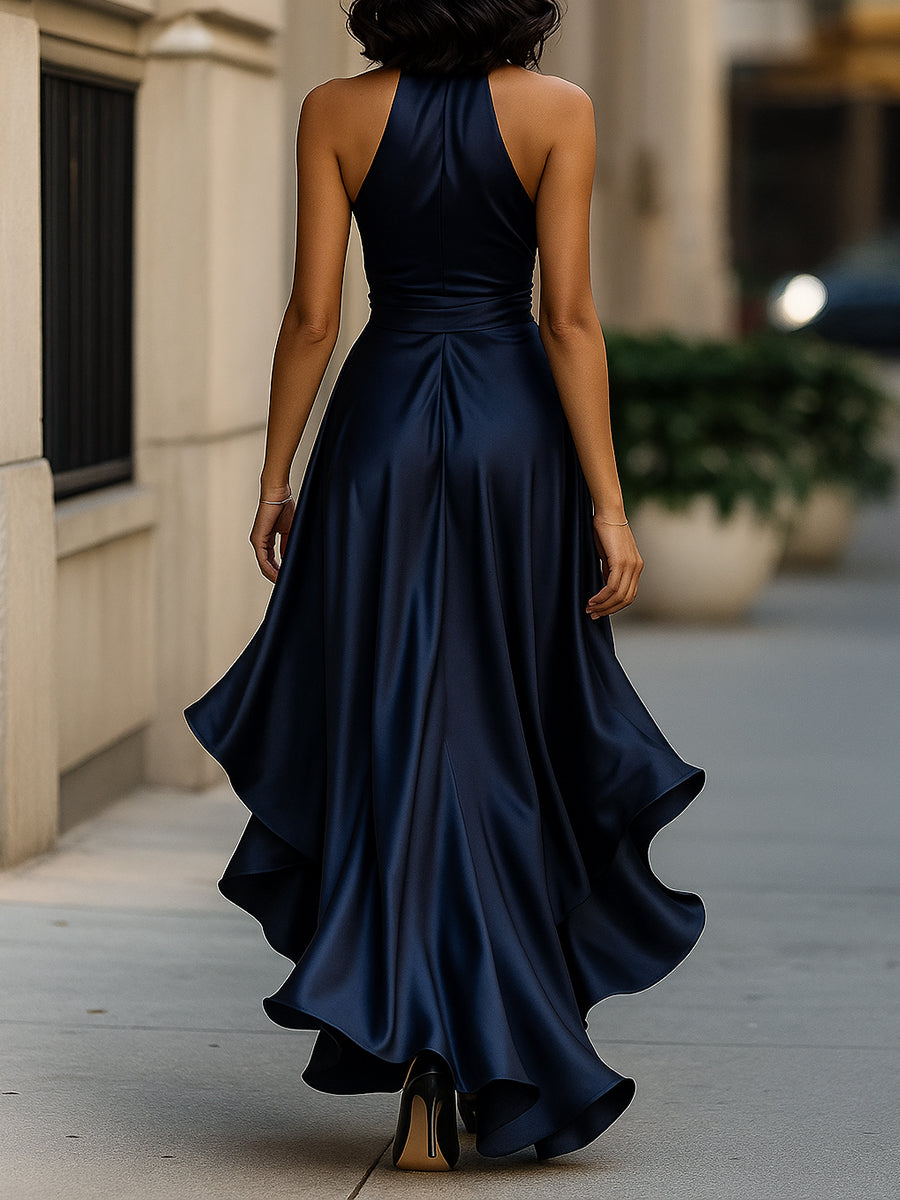 Carmen | Vestido Midi Mujer Satén Asimétrico Invitada