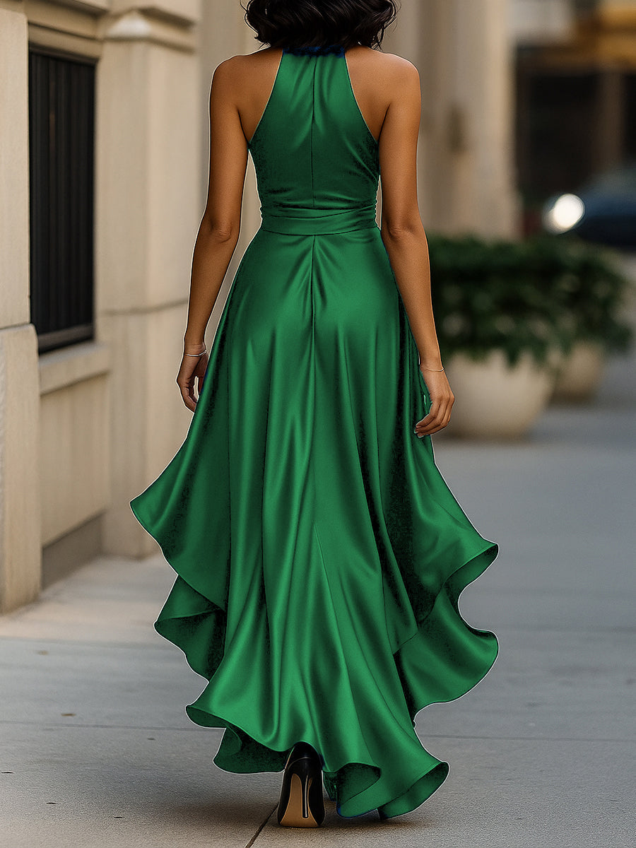 Carmen | Vestido Midi Mujer Satén Asimétrico Invitada