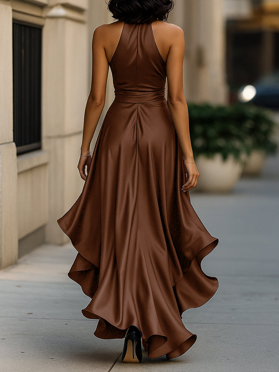 Carmen | Vestido Midi Mujer Satén Asimétrico Invitada