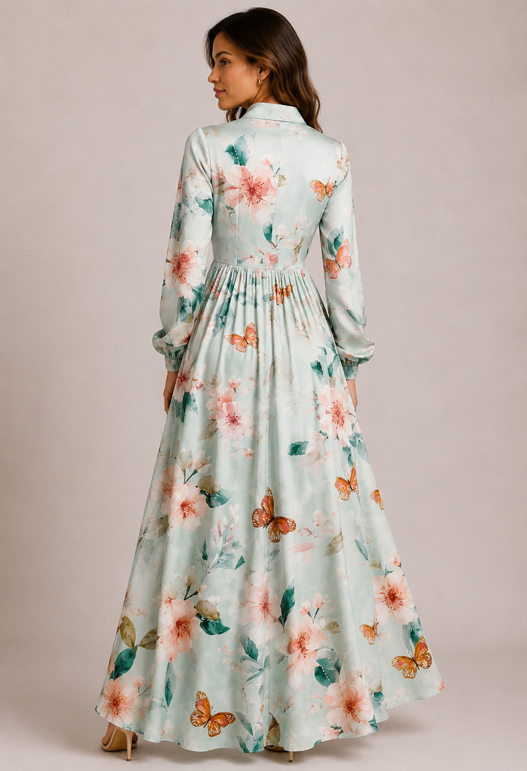 Eva | Vestido Maxi Floral Mujer Manga Larga