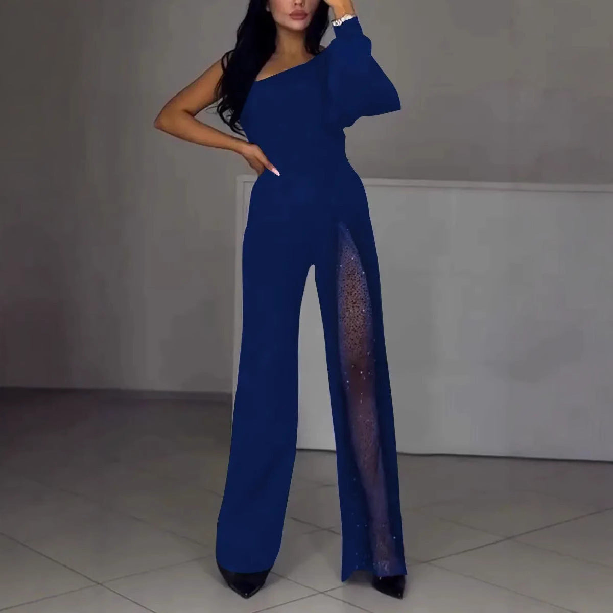 Gloria | Mono Blanco Mujer Pantalón Lentejuelas