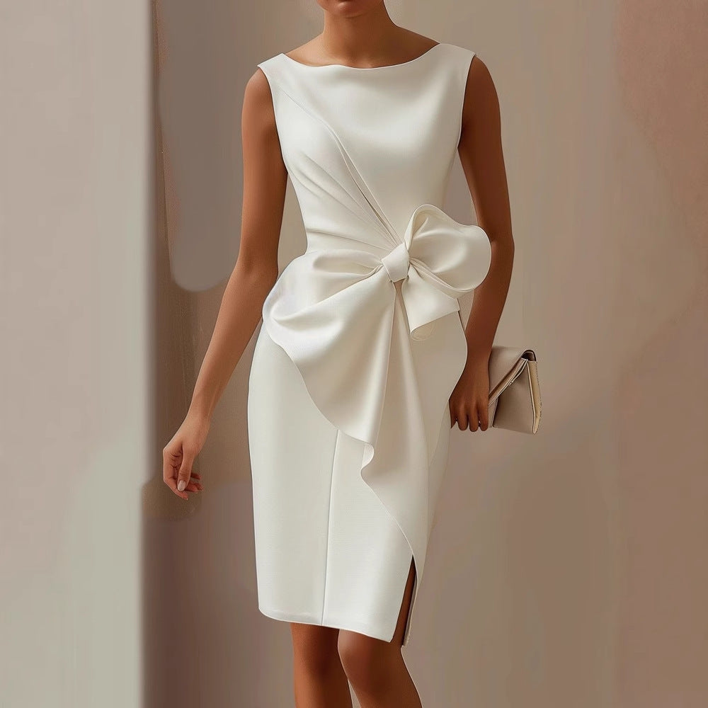 Laura | Vestido Mujer Midi con Lazo Invitada Boda