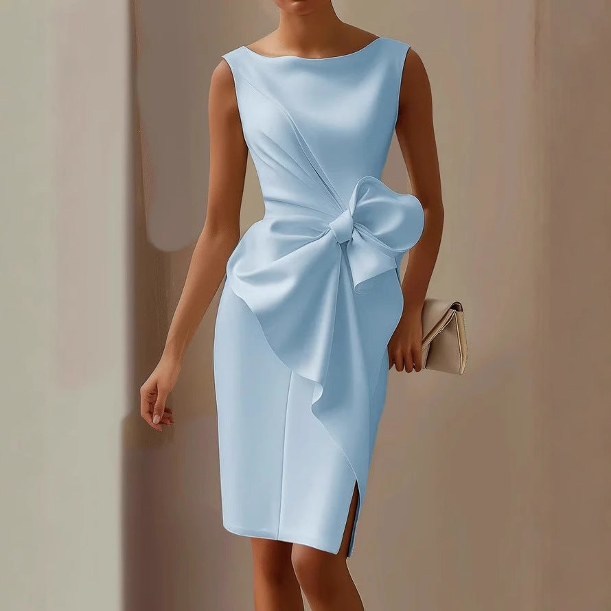 Laura | Vestido Mujer Midi con Lazo Invitada Boda