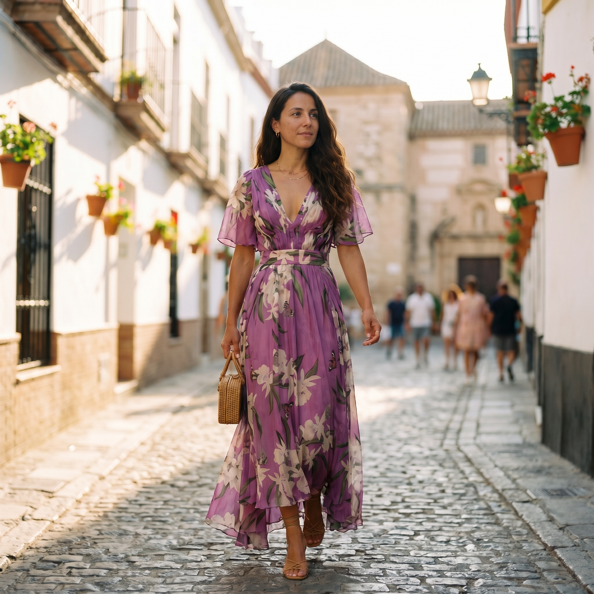 Lucía | Vestido Midi Floral Mujer Invitada Boda