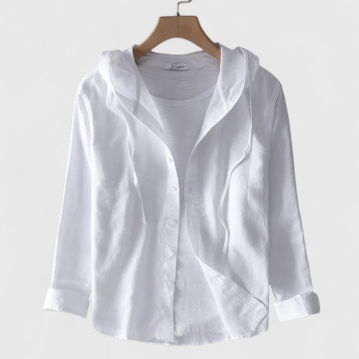 Marta | Camisa Rayas con Capucha Mujer Moda