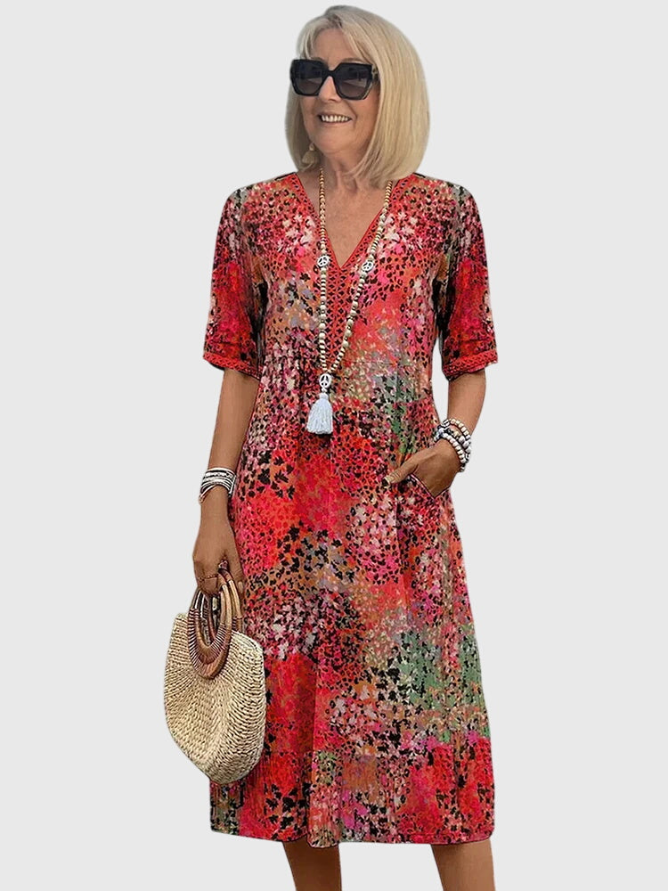 Paula | Vestido Midi Estampado Mujer Boho