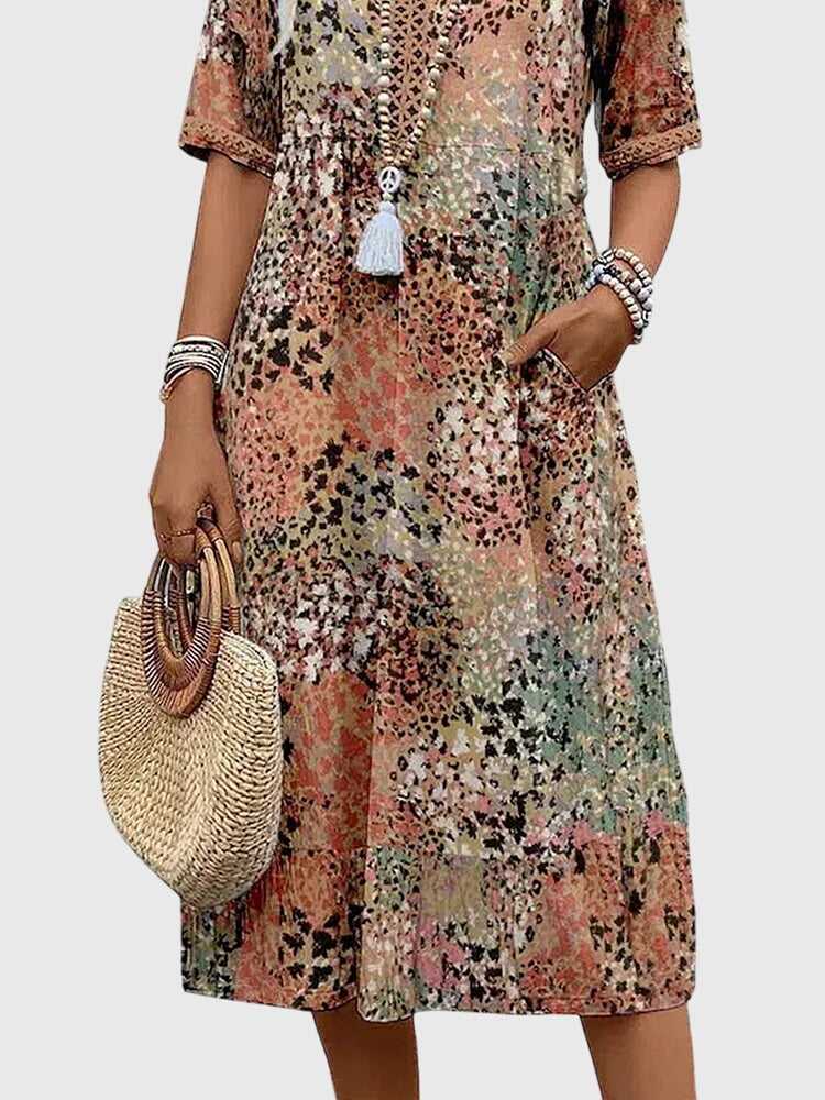 Paula | Vestido Midi Estampado Mujer Boho