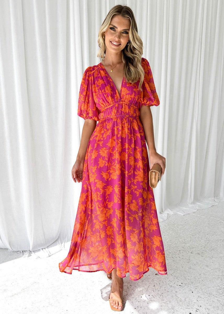 Paula | Vestido Midi Floral Mujer Invitada Boda