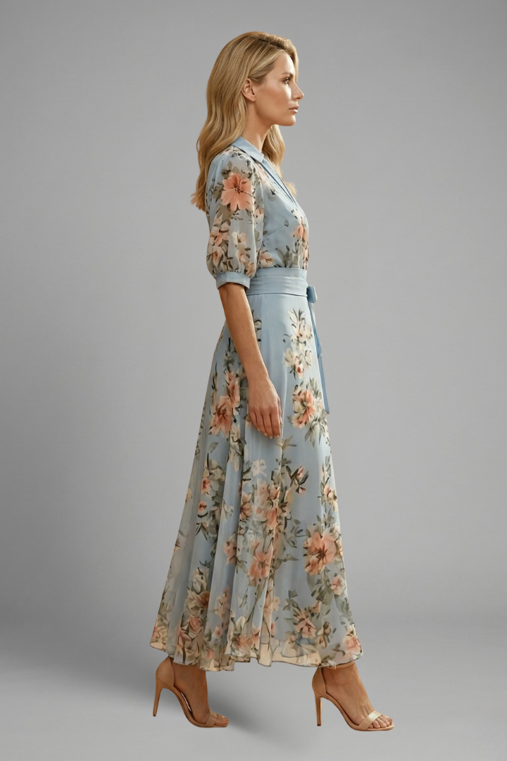 Paula | Vestido Midi Floral Mujer Invitada Boda