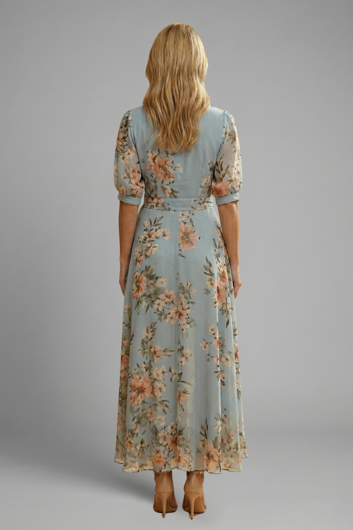 Paula | Vestido Midi Floral Mujer Invitada Boda