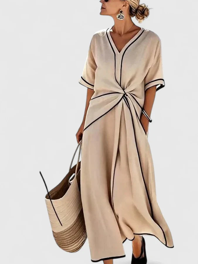 Rosa | Vestido Midi Mujer Nudo Frontal