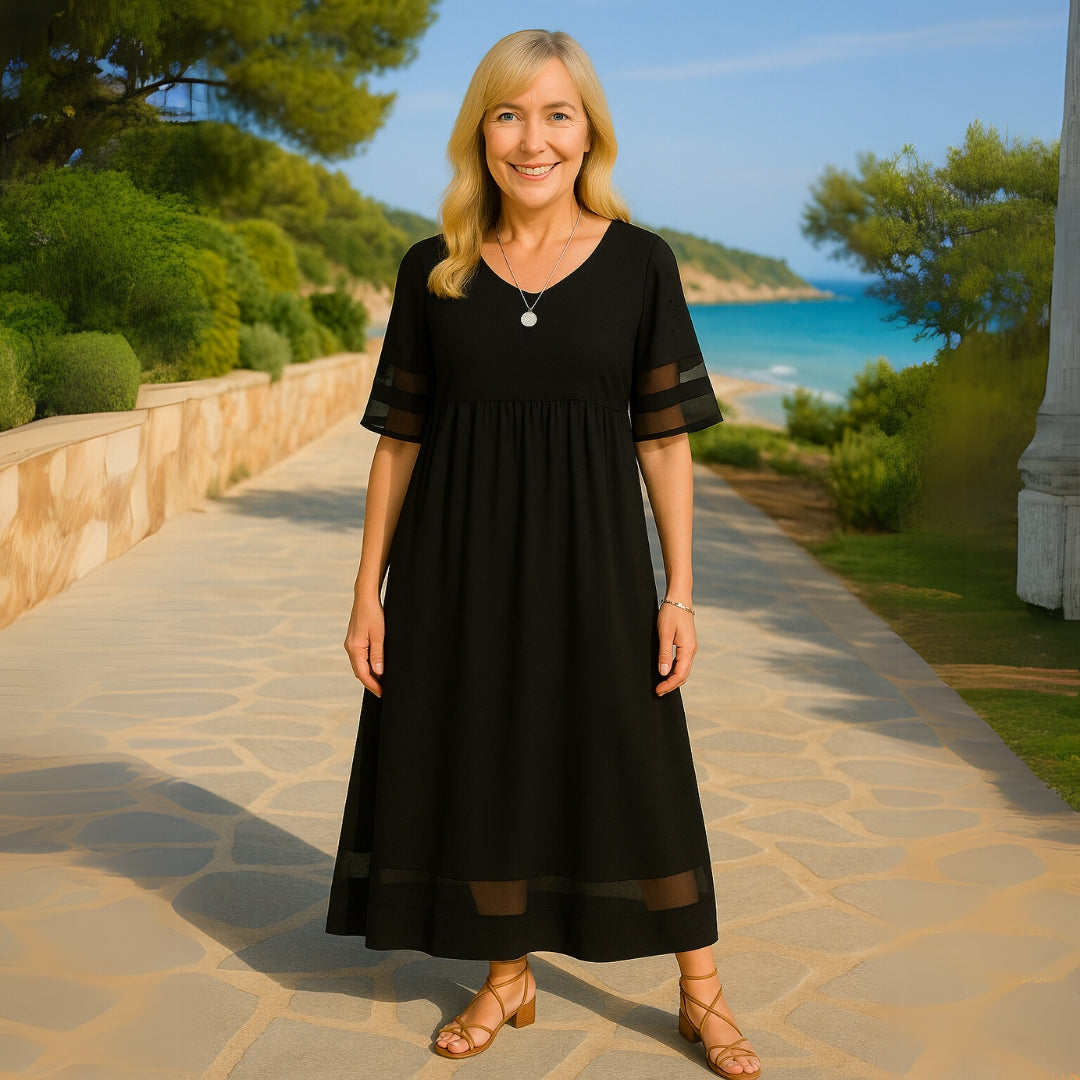 Teresa | Vestido Midi Maxi Mujer con Malla