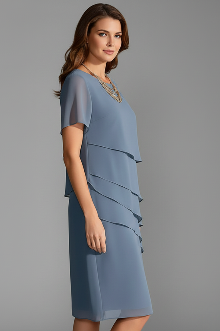 Teresa | Vestido Midi Mujer Invitada Boda Capas