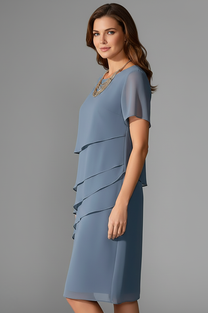 Teresa | Vestido Midi Mujer Invitada Boda Capas