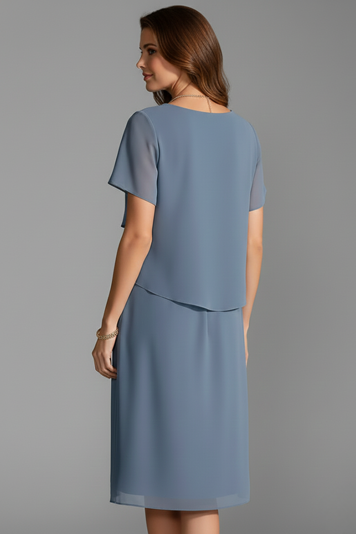 Teresa | Vestido Midi Mujer Invitada Boda Capas