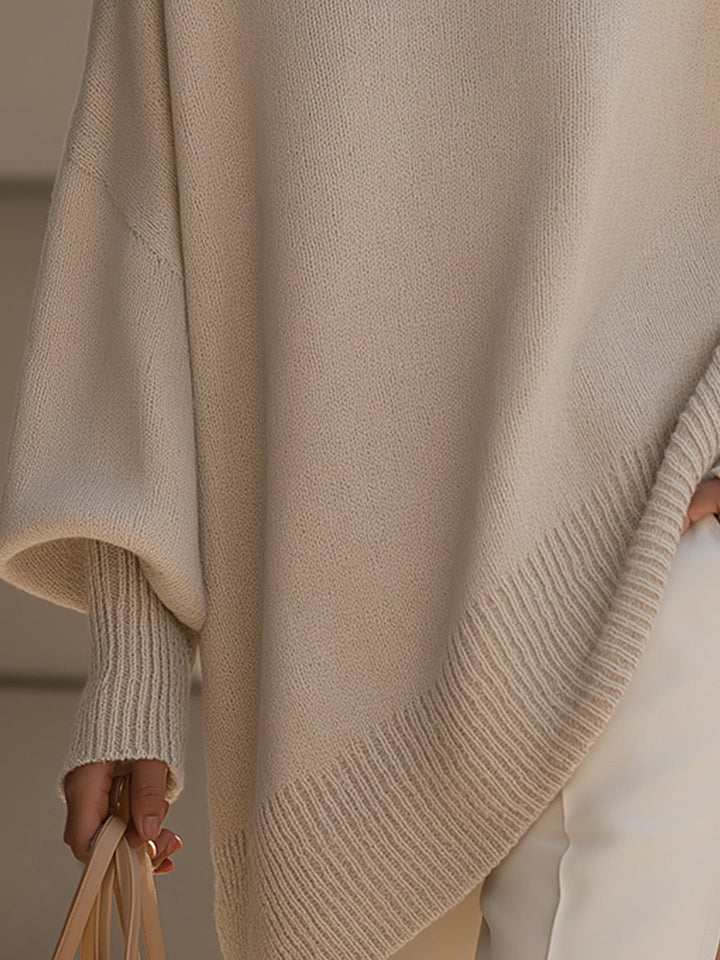 Leila | Suéter Oversize Cuello Redondo Punto Cremoso