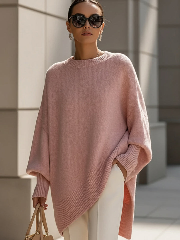 Leila | Suéter Oversize Cuello Redondo Punto Cremoso