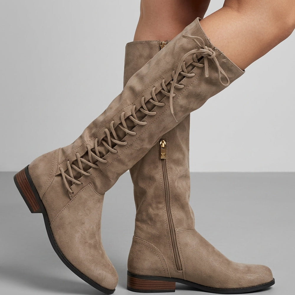 Celia | Botas Altas Cordones con Cremallera