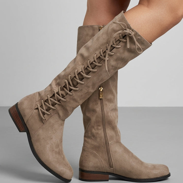 Celia | Botas Altas Cordones con Cremallera