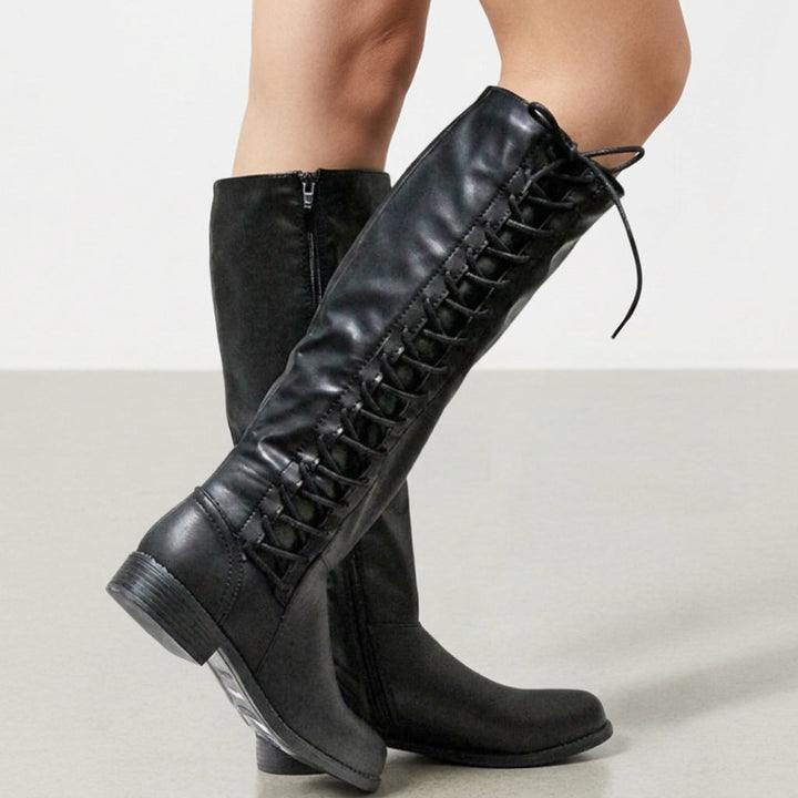 Celia | Botas Altas Cordones con Cremallera