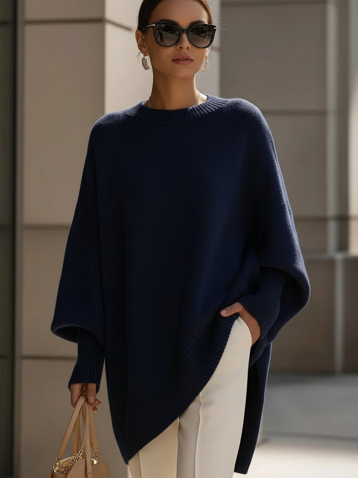 Leila | Suéter Oversize Cuello Redondo Punto Cremoso