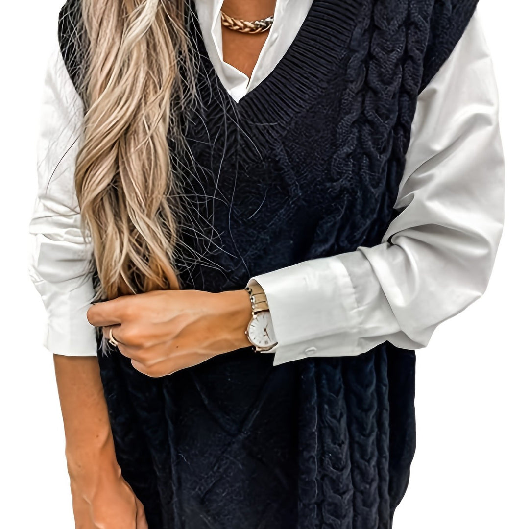 Amelia | Chaleco de Punto Trenzado Mujer