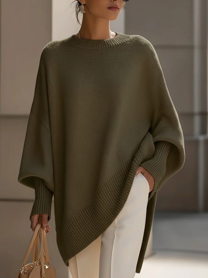 Leila | Suéter Oversize Cuello Redondo Punto Cremoso