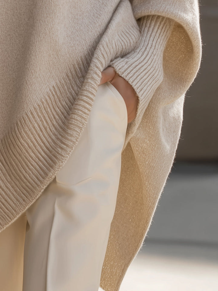 Leila | Suéter Oversize Cuello Redondo Punto Cremoso