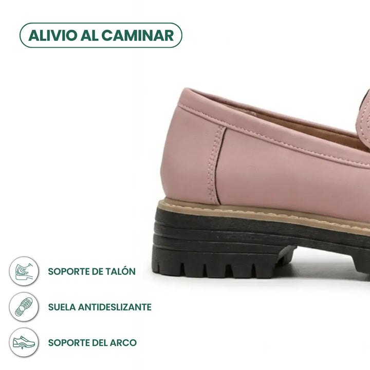 Alba | Mocasines Mujer Piel Suela Gruesa Punta Cosida