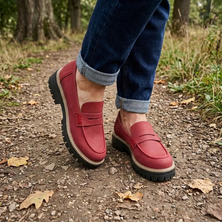 Alba | Mocasines Mujer Piel Suela Gruesa Punta Cosida