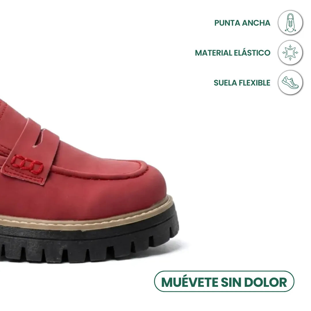 Alba | Mocasines Mujer Piel Suela Gruesa Punta Cosida