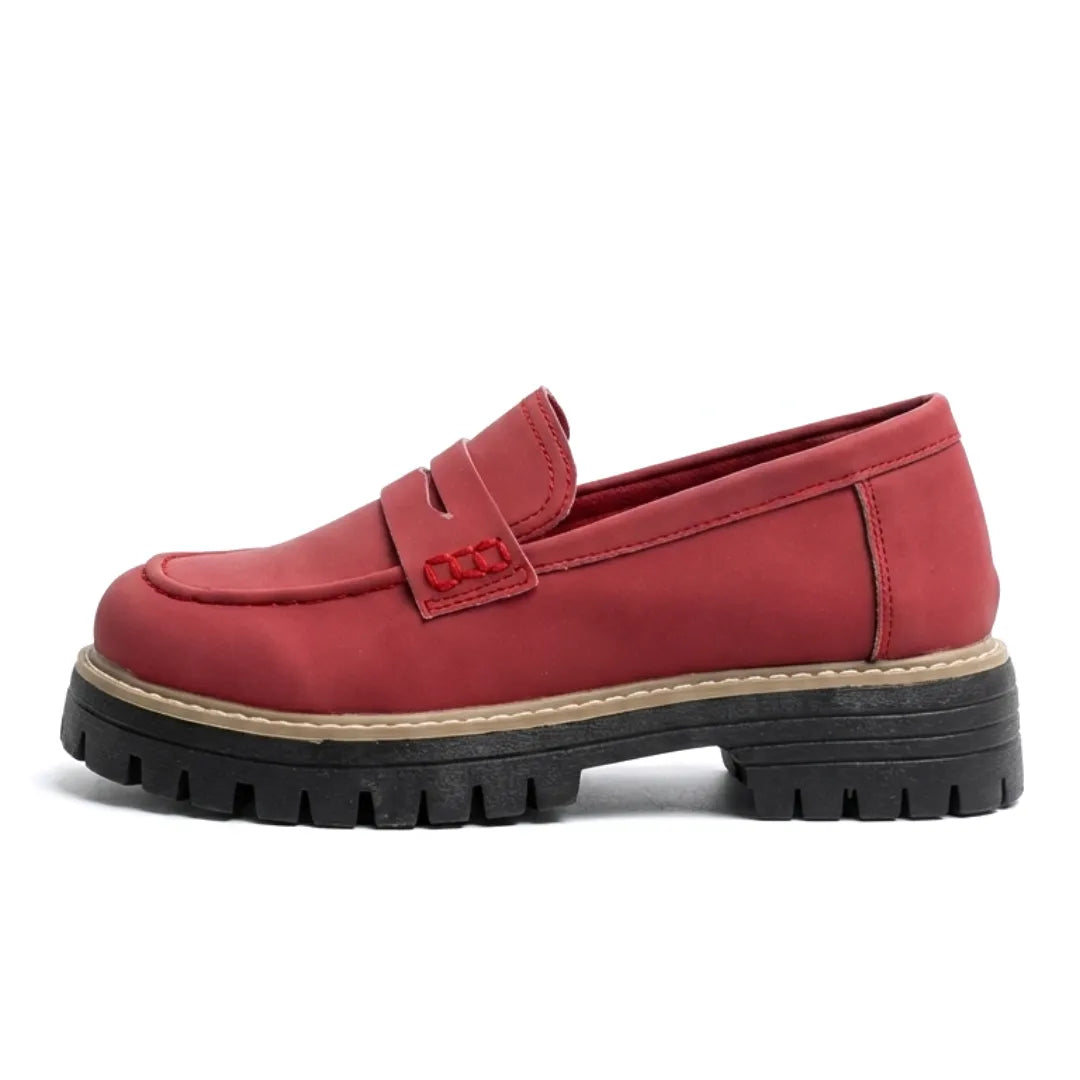 Alba | Mocasines Mujer Piel Suela Gruesa Punta Cosida
