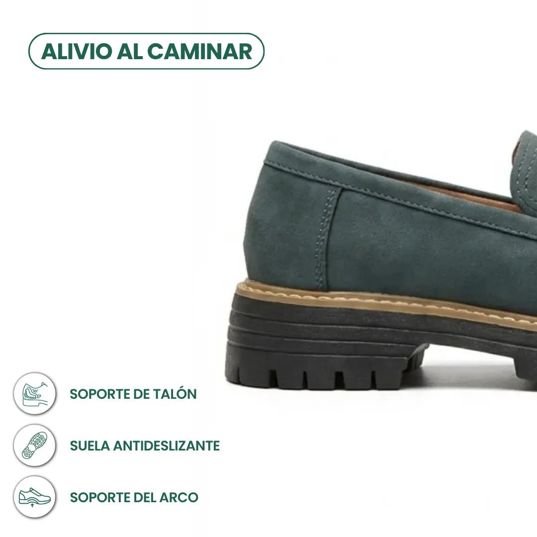Alba | Mocasines Mujer Piel Suela Gruesa Punta Cosida