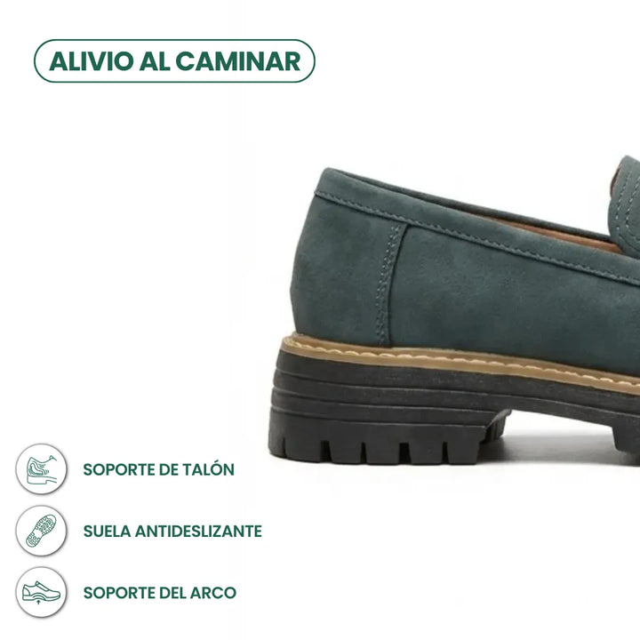 Alba | Mocasines Mujer Piel Suela Gruesa Punta Cosida