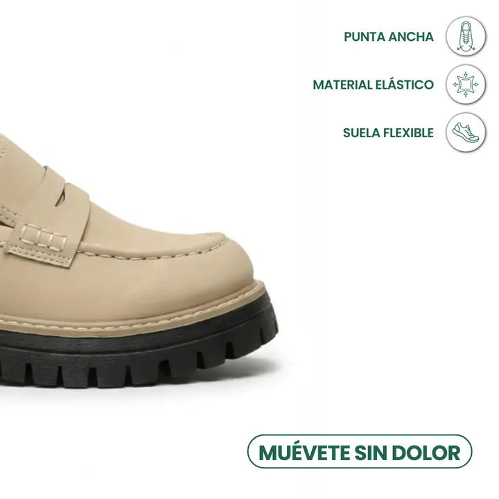 Alba | Mocasines Mujer Piel Suela Gruesa Punta Cosida