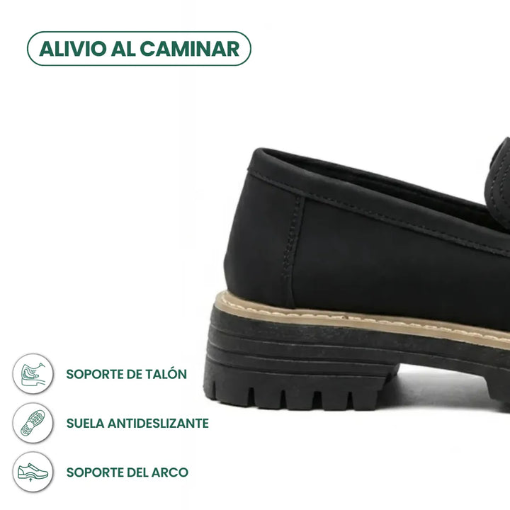 Alba | Mocasines Mujer Piel Suela Gruesa Punta Cosida