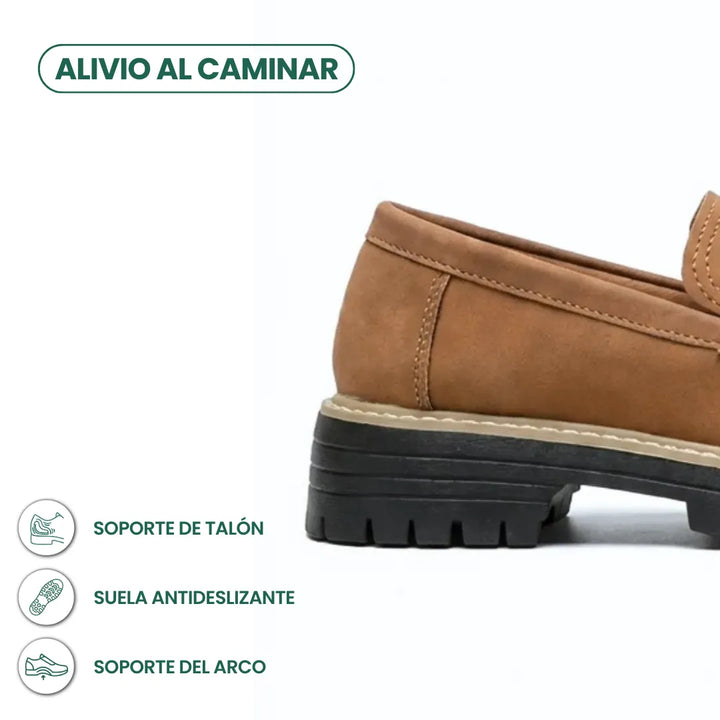 Alba | Mocasines Mujer Piel Suela Gruesa Punta Cosida