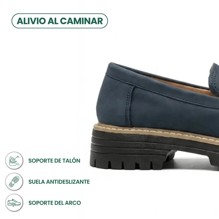 Alba | Mocasines Mujer Piel Suela Gruesa Punta Cosida