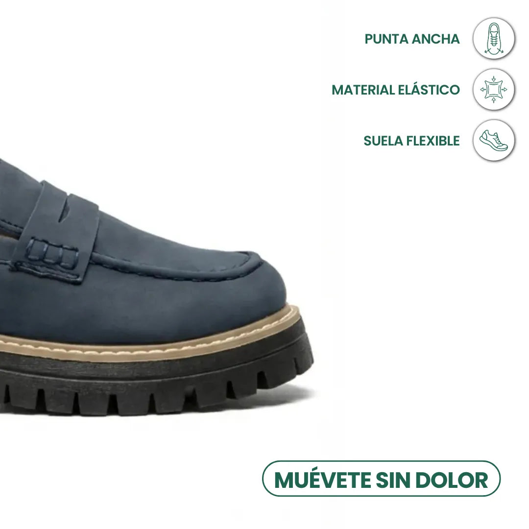 Alba | Mocasines Mujer Piel Suela Gruesa Punta Cosida
