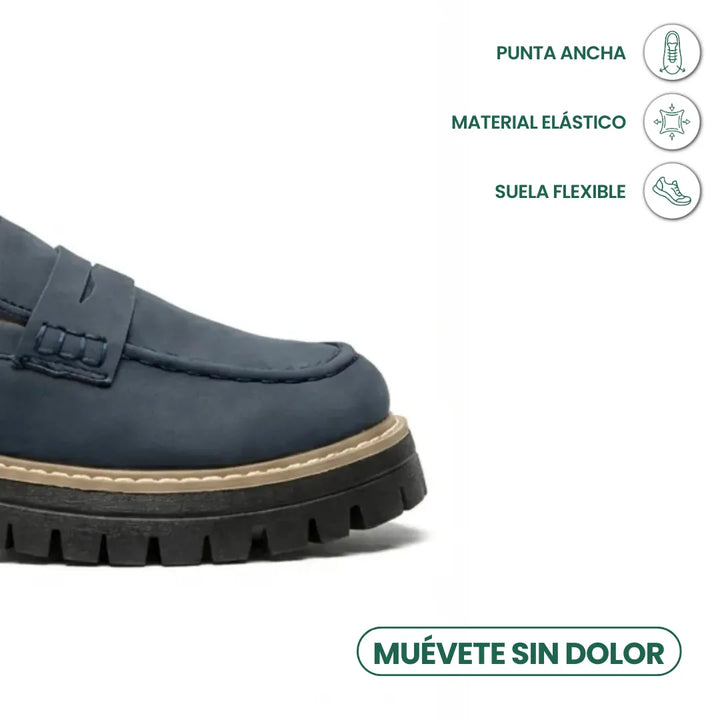 Alba | Mocasines Mujer Piel Suela Gruesa Punta Cosida