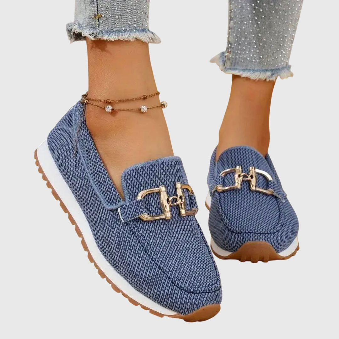 Alba | Mocasines Mujer Plataforma Hebilla Dorada