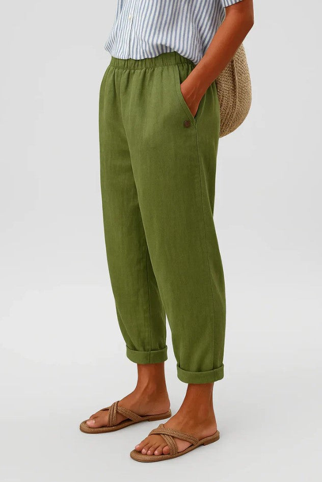 Alba | Pantalones Mujer Relajados Cortos Bolsillos
