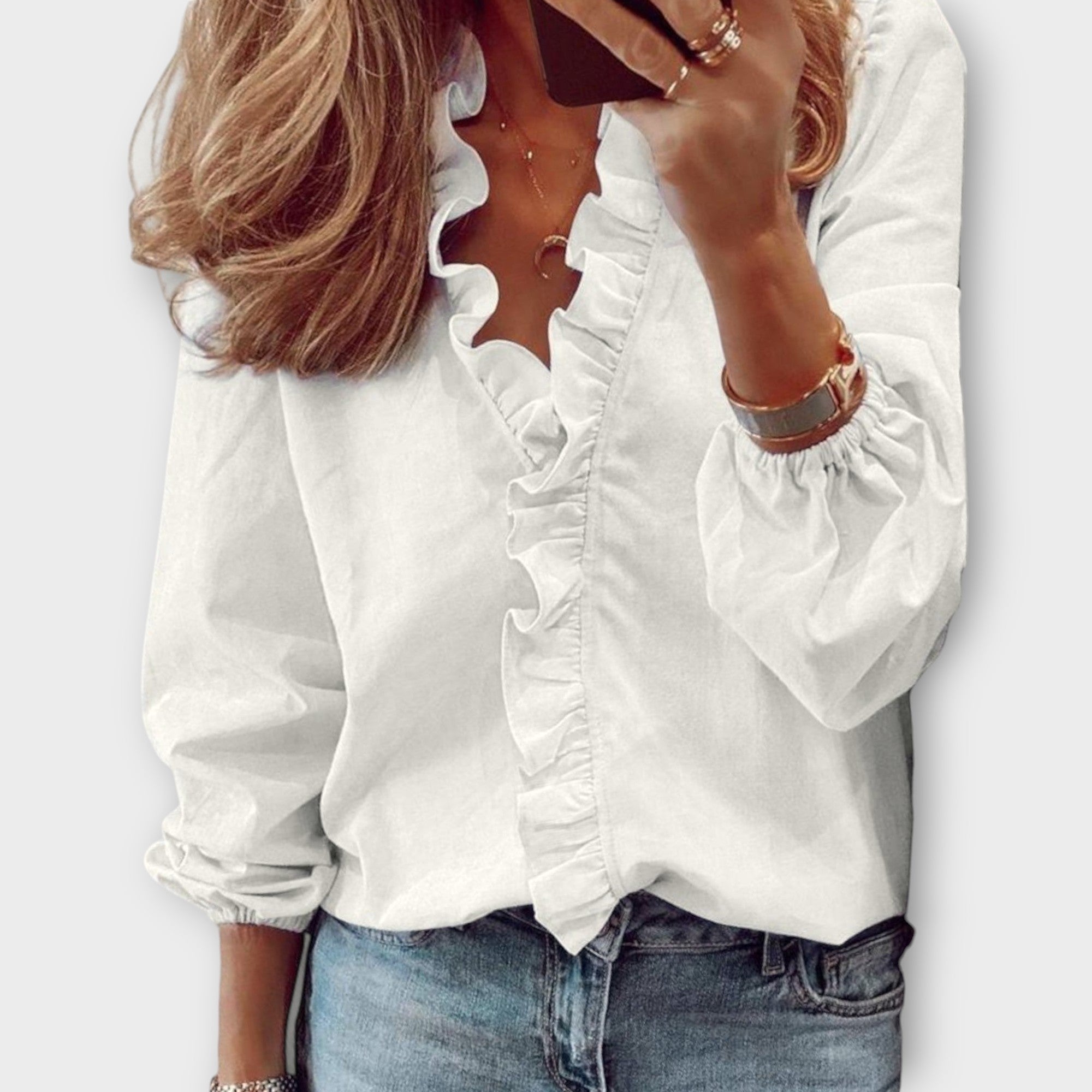 Alejandra | Blusa Mujer Volantes Cuello V